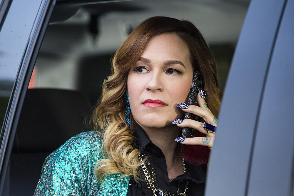 Franka Potente in a car