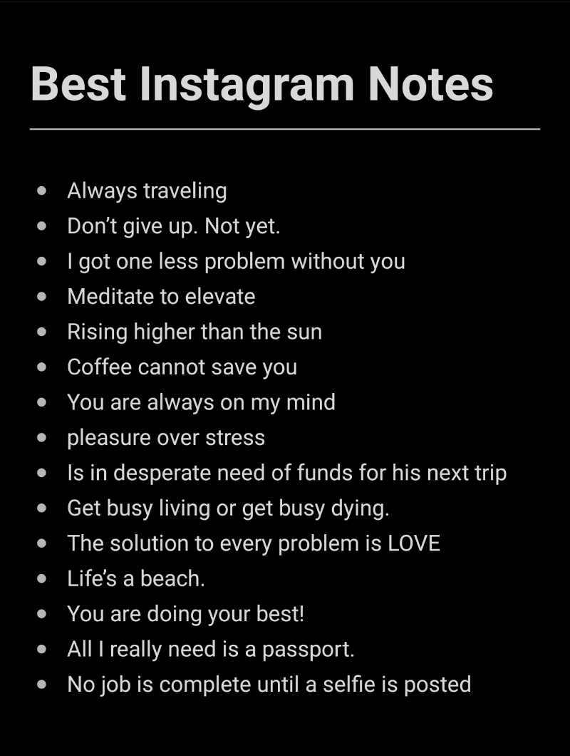 1000+ Best Instagram Notes For Everyone In 2023