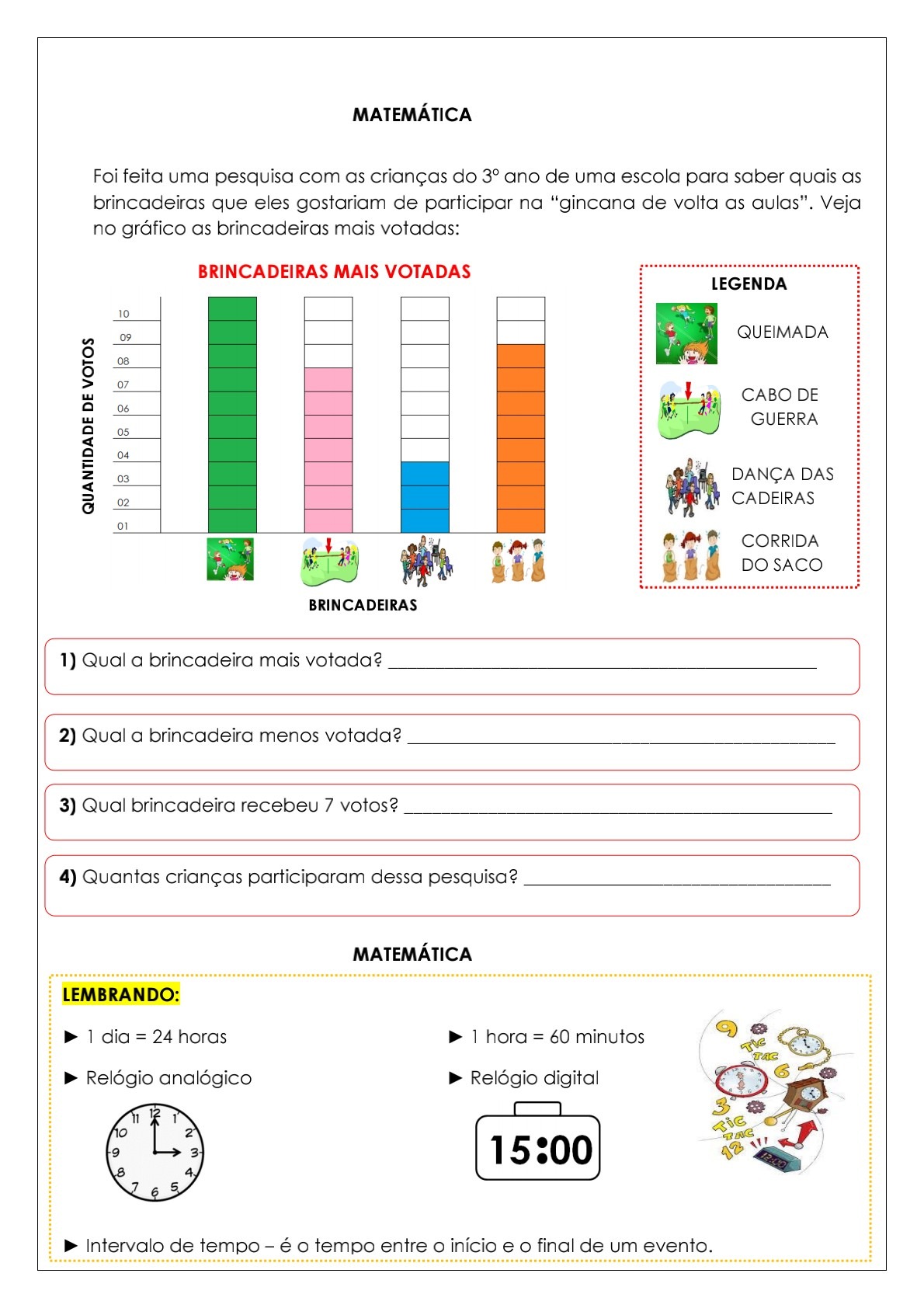 Fichas De Matematica 3o Ano Para Imprimir