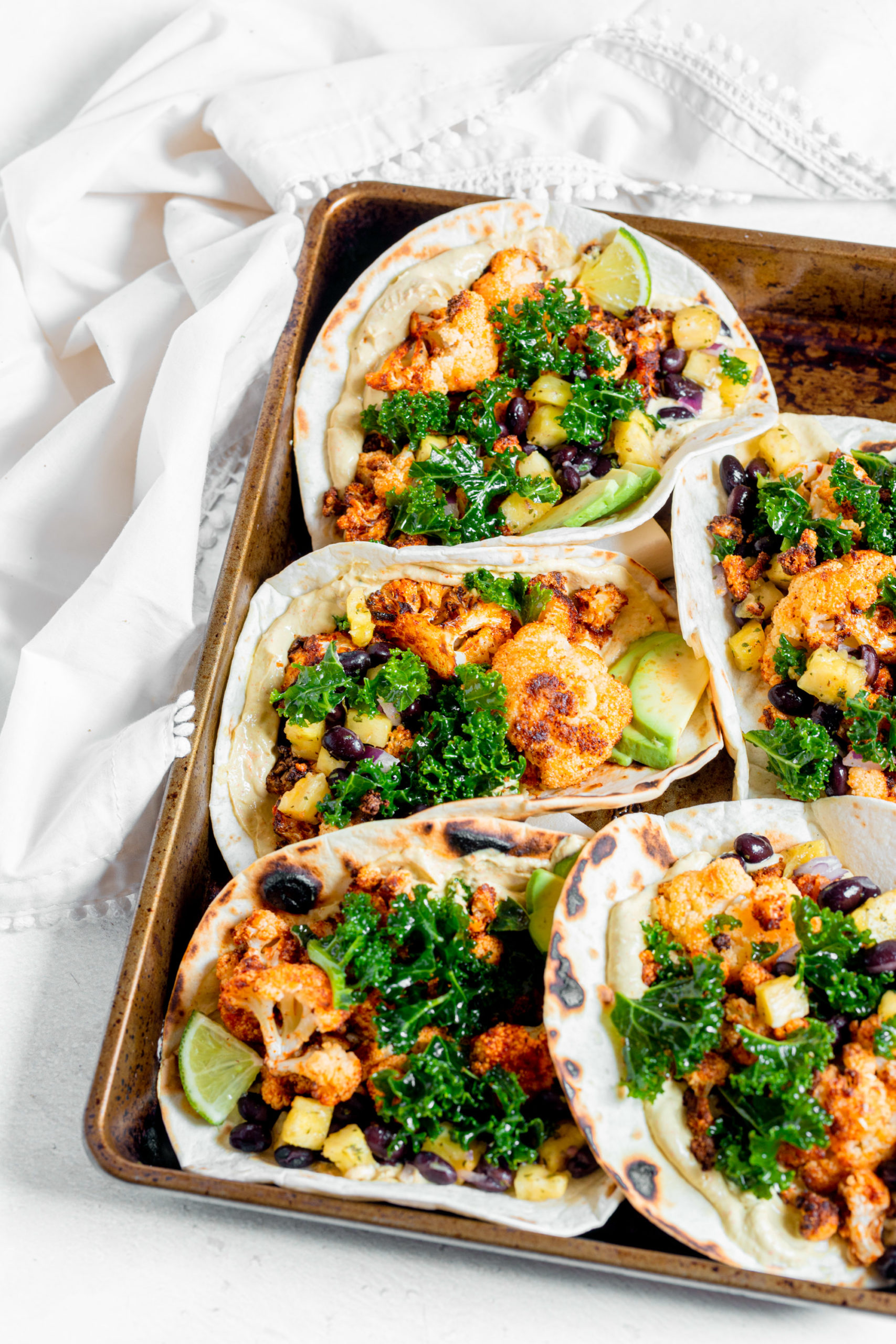 Air Fryer Blackened Cauliflower Tacos Sprinkles Sea Salt