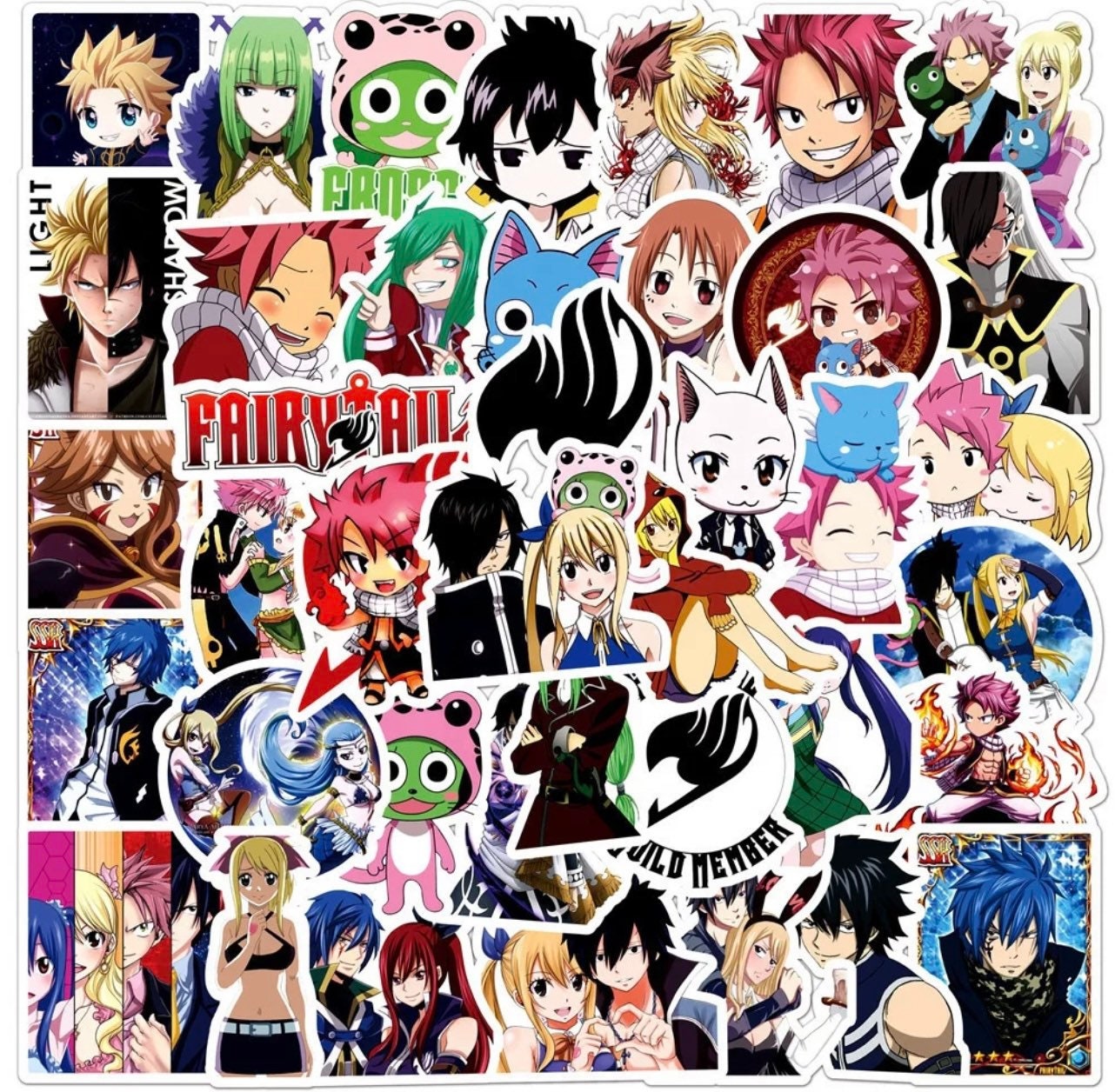 25 50 Count Fairy Tail Anime Random Character Vinyl Stickers Stickers And Charms