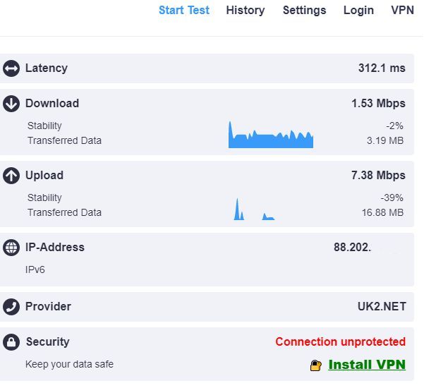 Tester votre vitesse internet dans Windows 10
