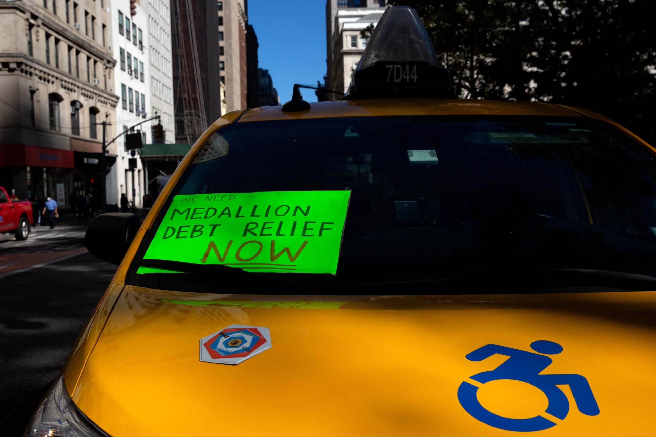 About a dozen cabbies and political leaders planned to take part in a hunger strike outside City Hall to try and get the city to do more to help drivers with massive deb, Oct. 19, 2021.