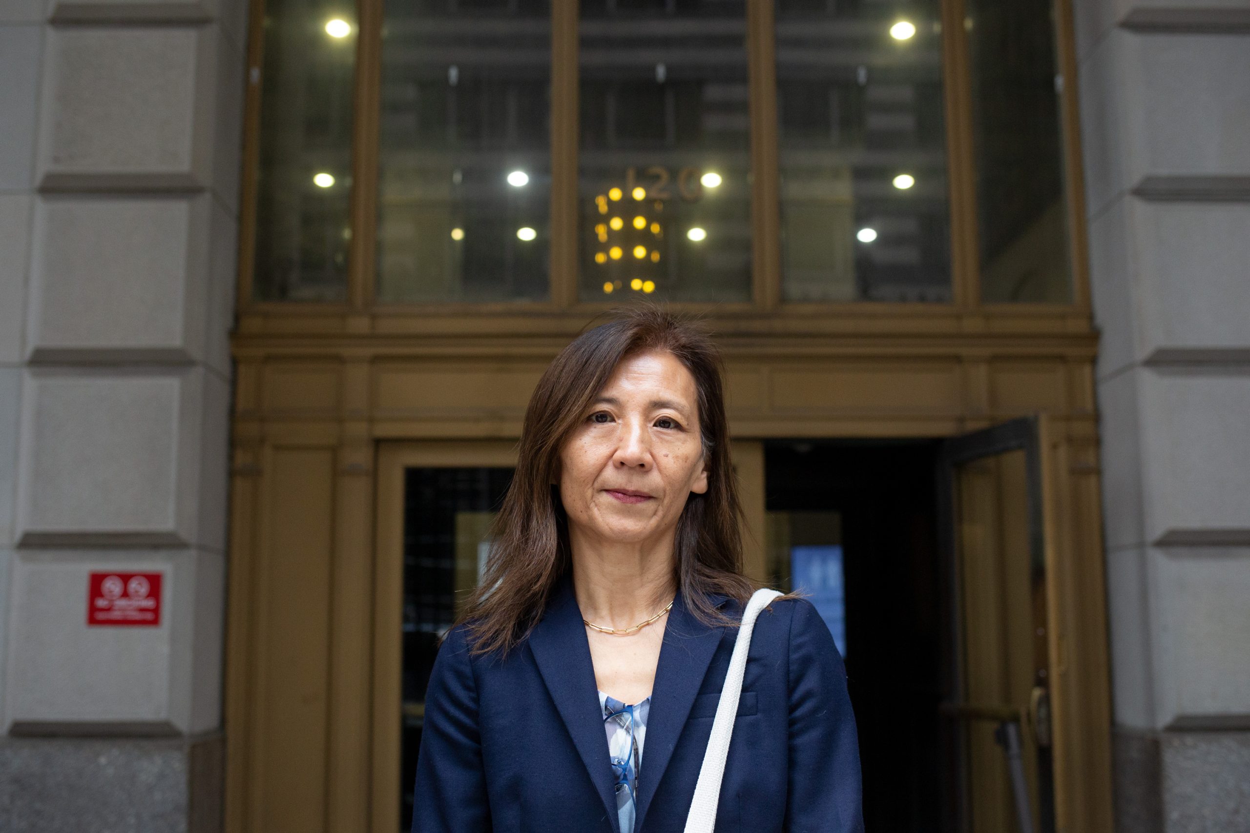 Brooklyn Defenders Legal Director Yung-Mi Lee stands outside of criminal court on Schermerhorn Street.