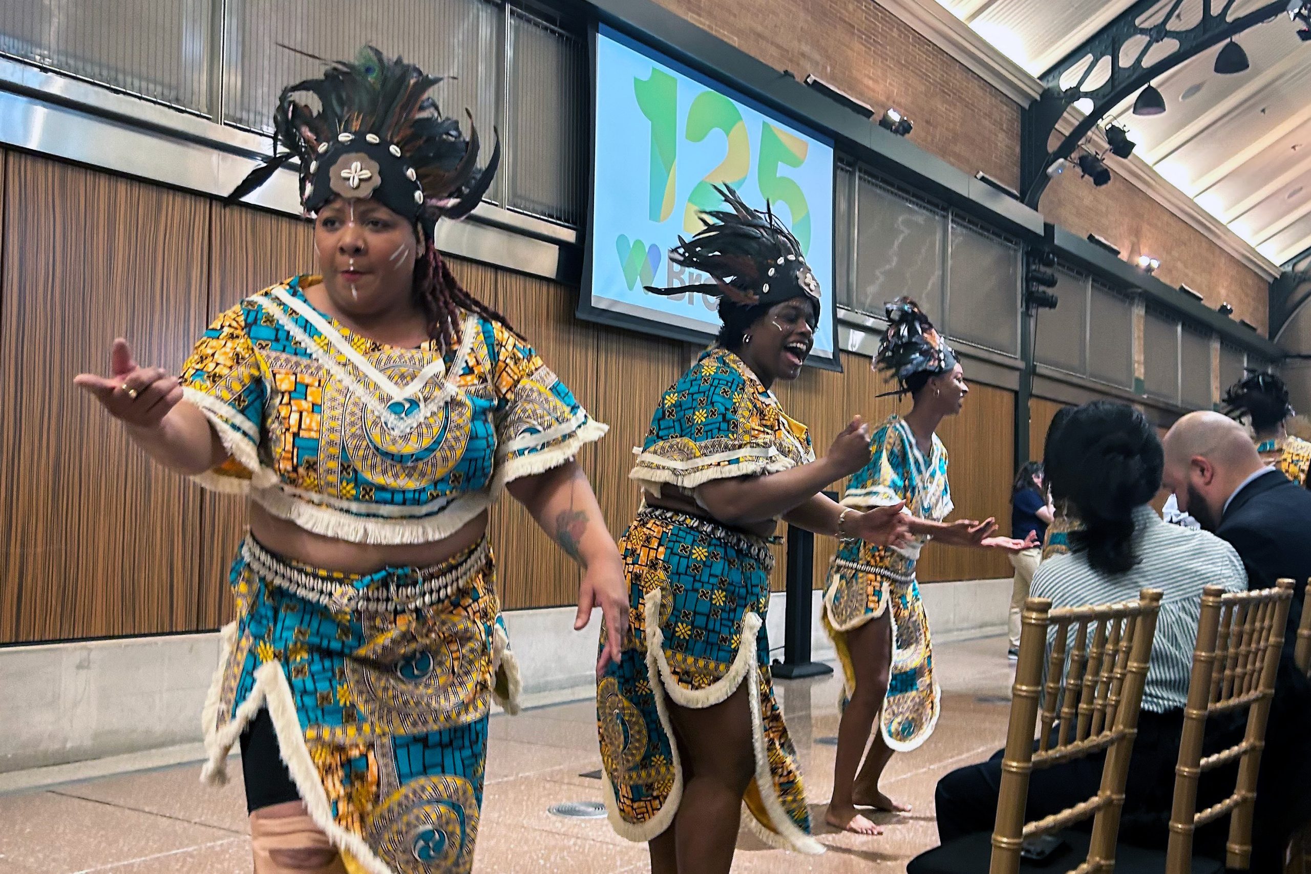 Harambe dancers perform at a Bronx Zoo 125th anniversary celebration.