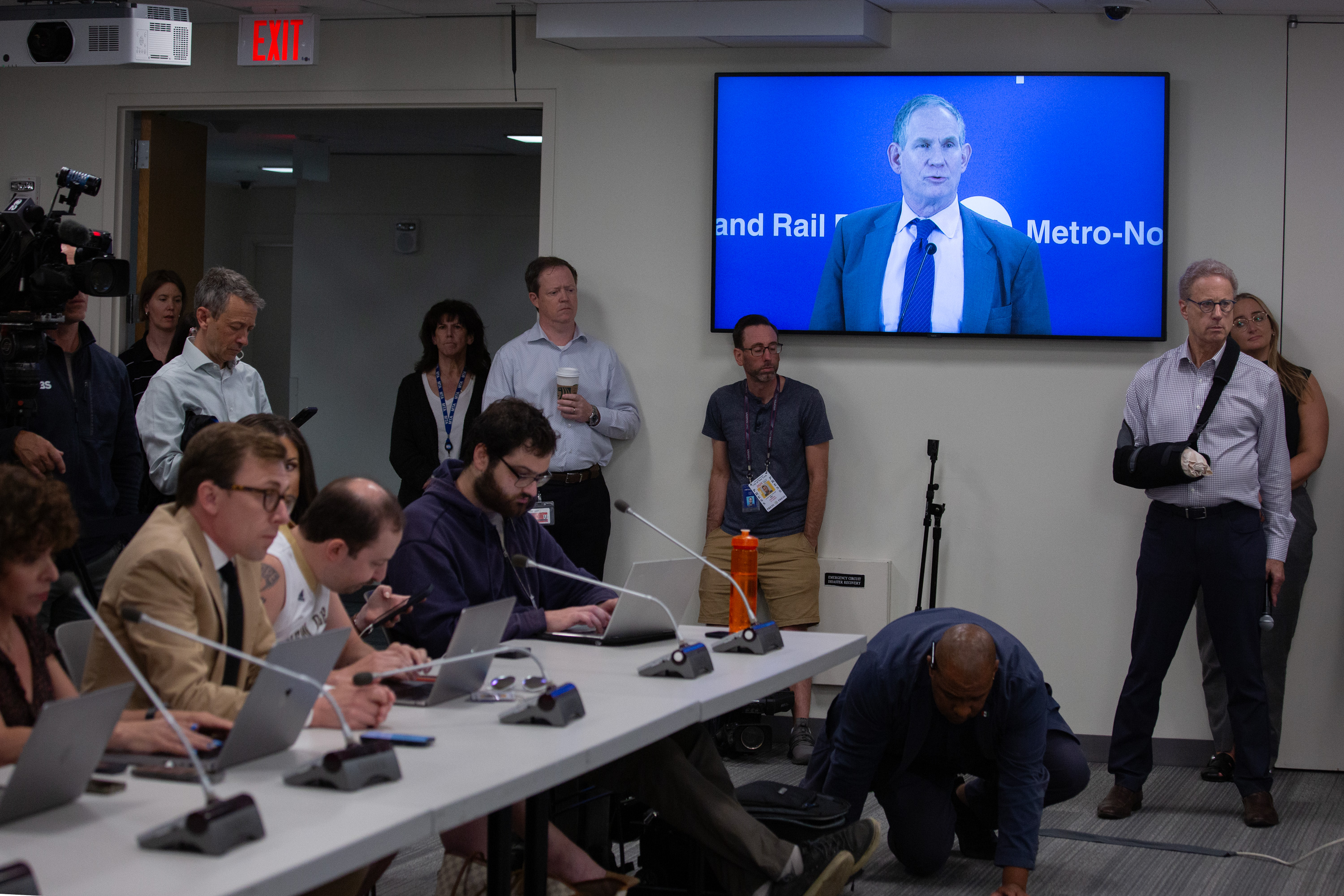 MTA CEO Janno Lieber spoke at their Lower Manhattan headquarters about carrying on with service improvements after Gov. Kathy Hochul announced congestion pricing was indefinitely put on hold.