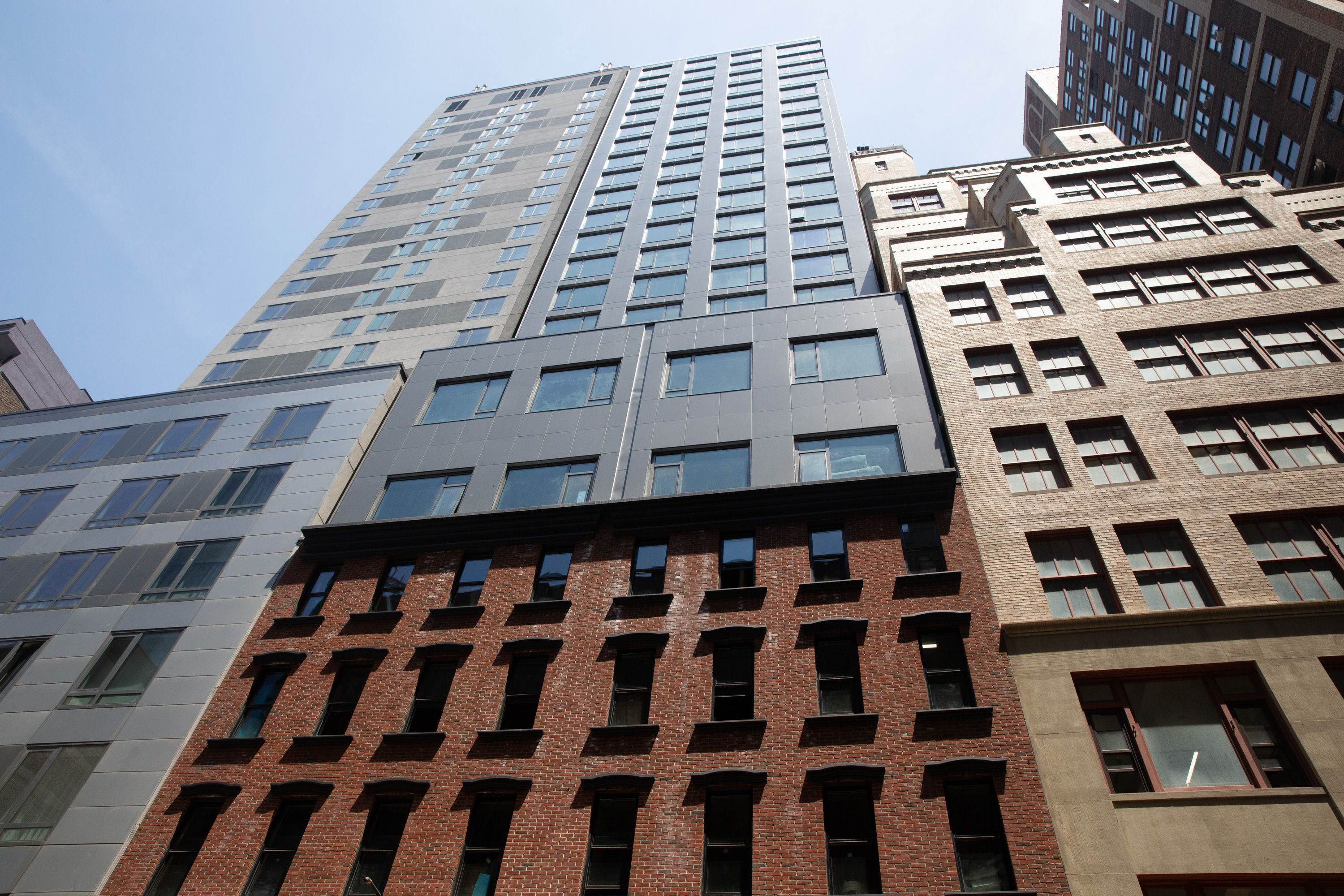 A hotel construction site at 319 West 35th Street in Midtown was near completion.