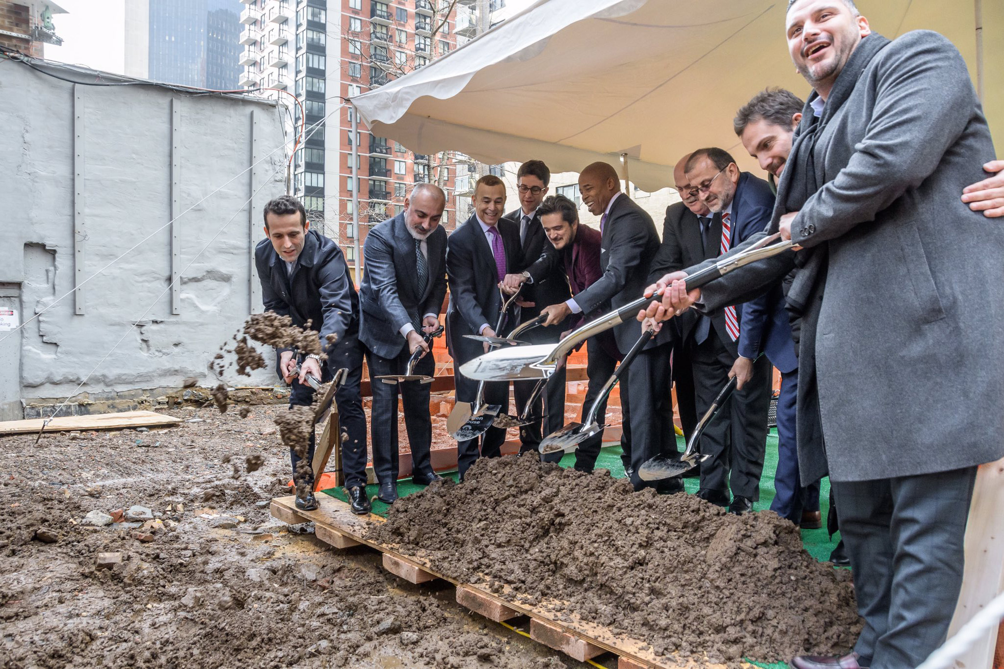 Then-Brooklyn Borough President Eric Adams took part in a 2018 groundbreaking for the Turken House in Manhattan.