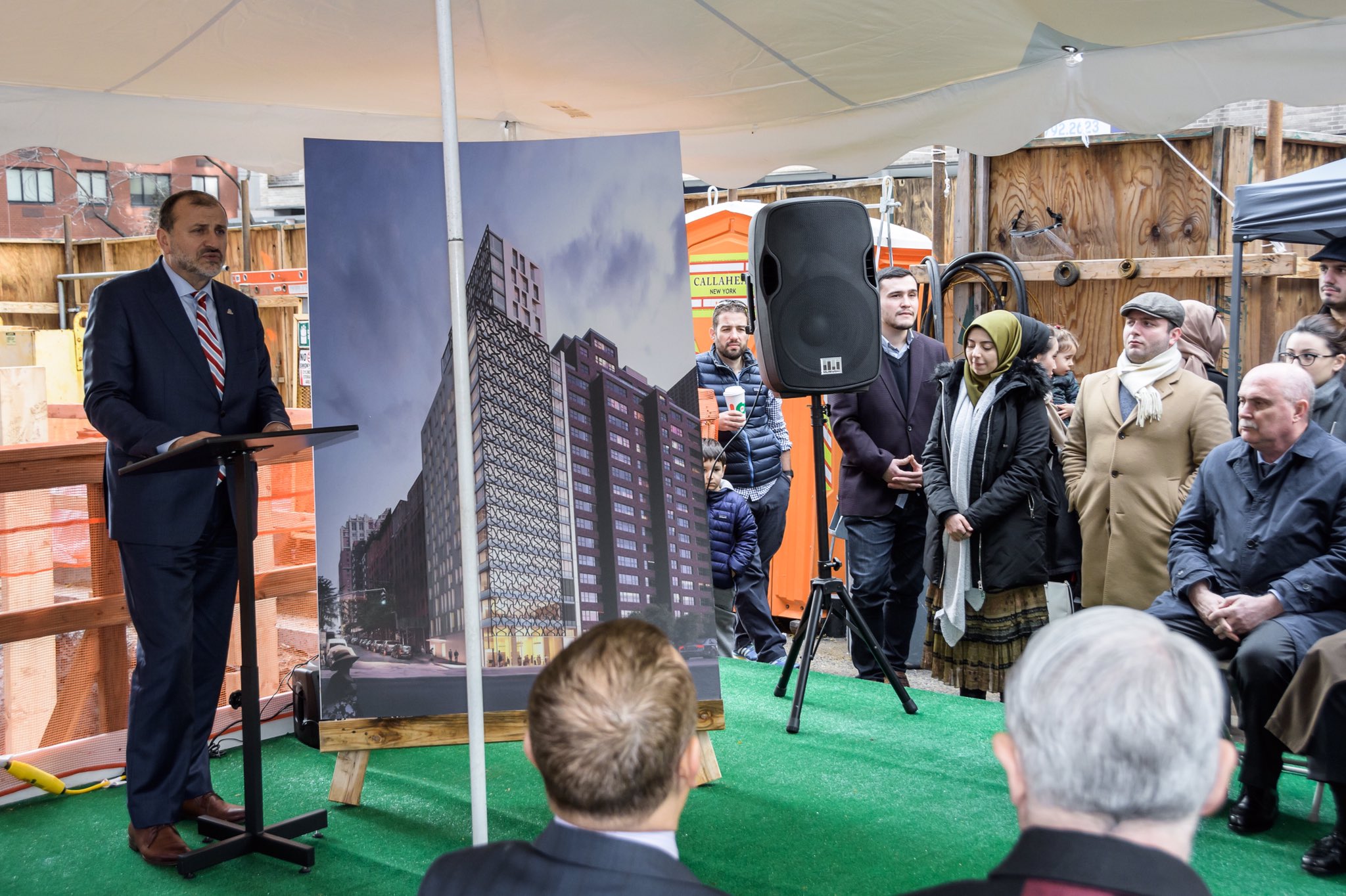 Then-Brooklyn Borough President Eric Adams took part in a 2018 groundbreaking for the Turken House in Manhattan.