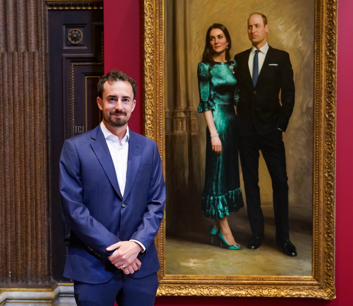 Artist Jamie Coreth seen at Fitzwilliam Museum Cambridge where the Duke & Duchess Of Cambridge viewed a portrait of themselves painted by him during an official visit to Cambridgeshire on June 23, 2022 in Cambridge, England