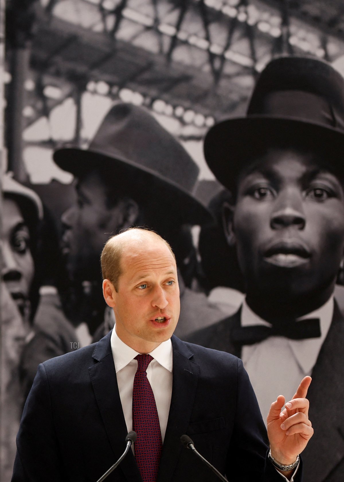 Prince William, Duke of Cambridge speaks during the unveiling of the National Windrush Monument at Waterloo Station on June 22, 2022 in London, England