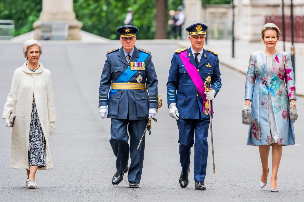 The King and Queen of the Belgians, with the Duke and Duchess of Gloucester, attend a Service of Remembrance at The Cenotaph and a wreath laying at The Guards' Memorial in London on July 13, 2024 (Guy Bell/Alamy)