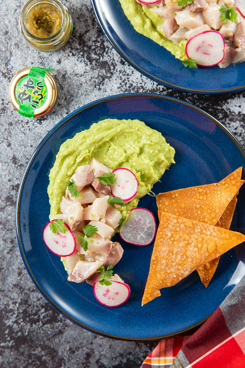 Yellowtail Crudo With Avocado And Wonton Chips The Missing Lokness