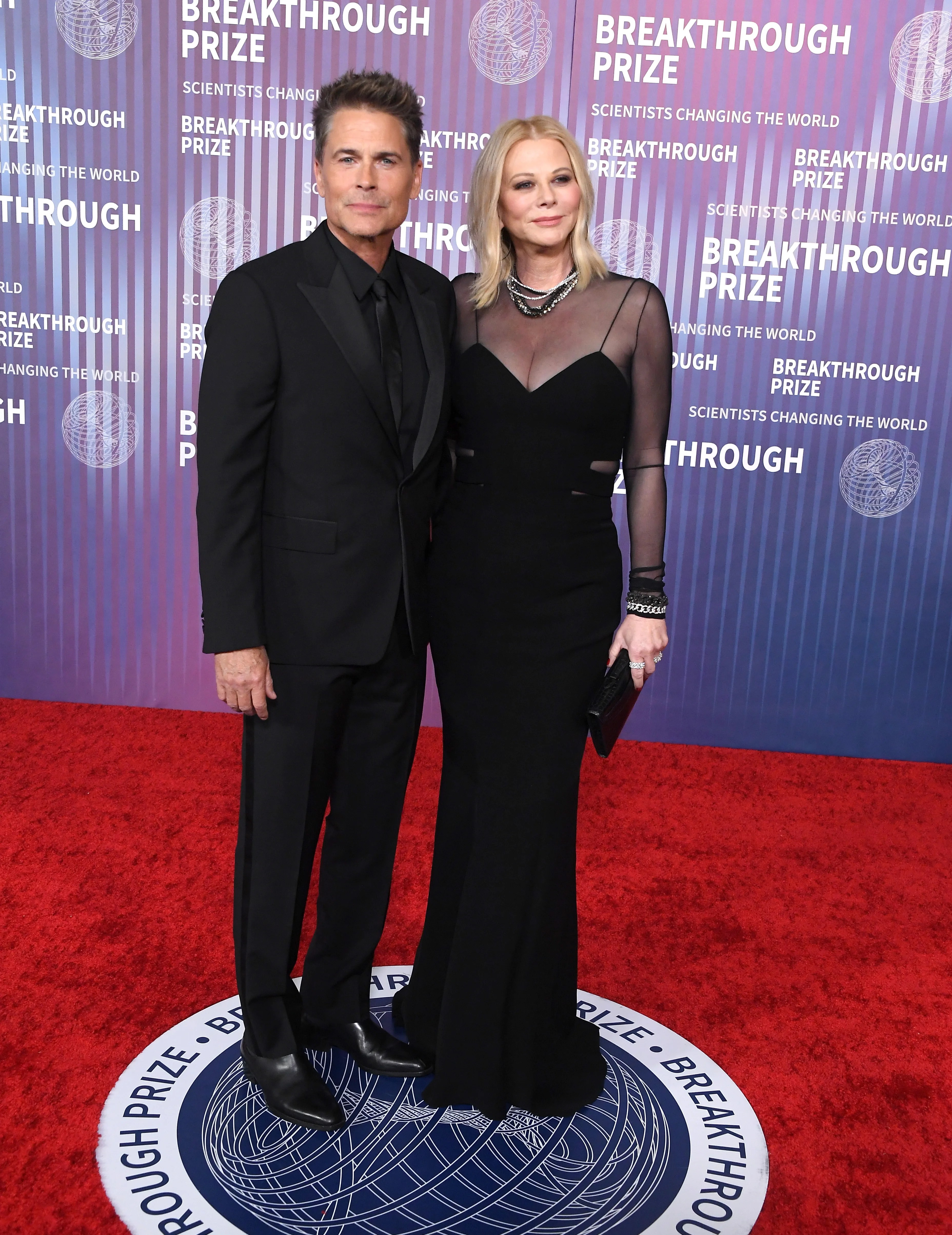 LOS ANGELES, CALIFORNIA - APRIL 13: Rob Lowe, Sheryl Berkoff arrives at the 10th Annual Breakthrough Prize Ceremony at Academy Museum of Motion Pictures on April 13, 2024 in Los Angeles, California.