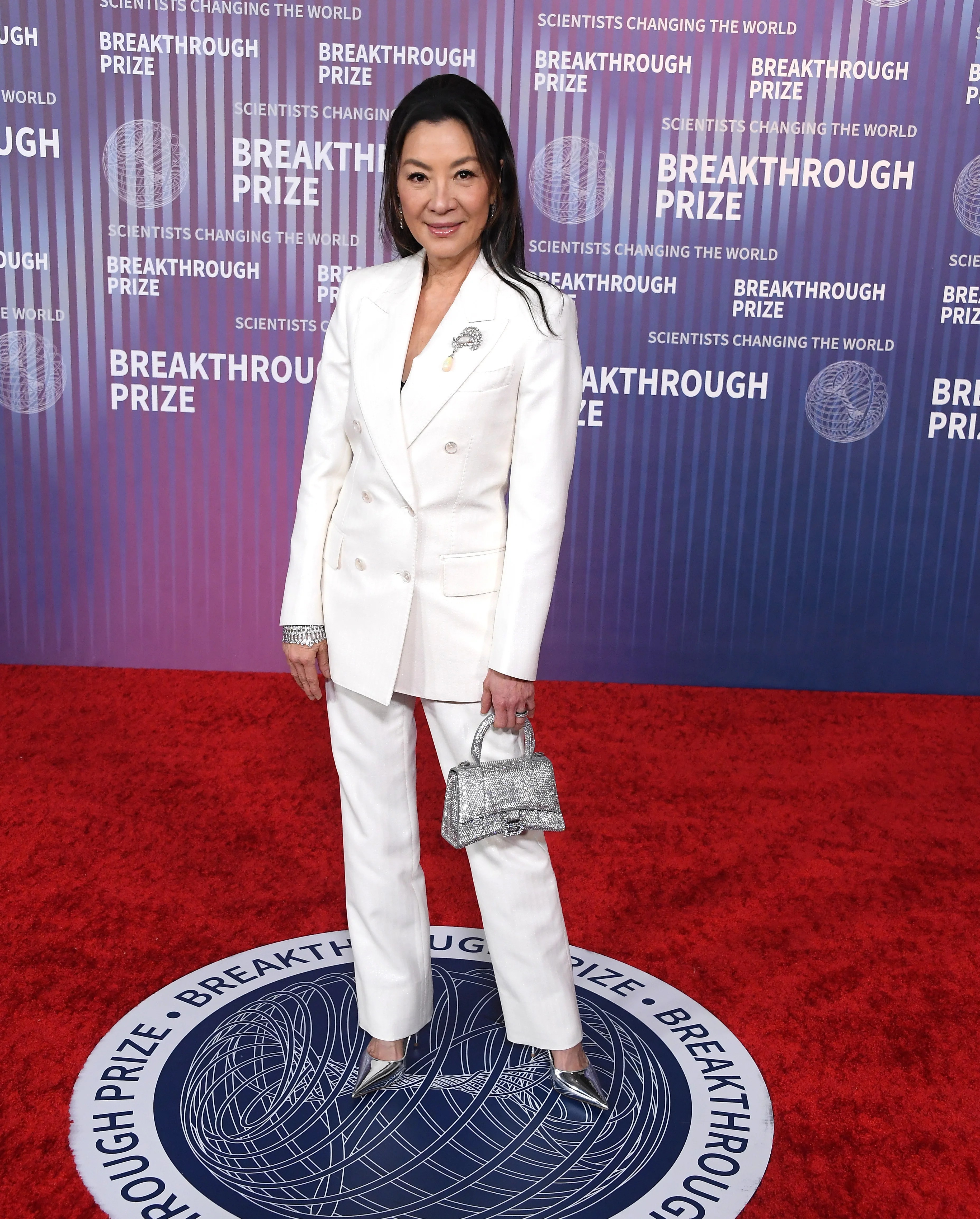 LOS ANGELES, CALIFORNIA - APRIL 13: Michelle Yeoh arrives at the 10th Annual Breakthrough Prize Ceremony at Academy Museum of Motion Pictures on April 13, 2024 in Los Angeles, California.