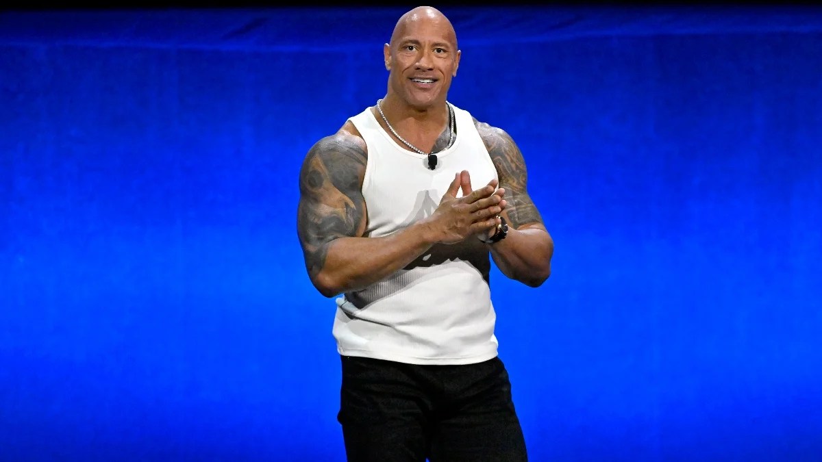 Dwayne Johnson speaks onstage at the Walt Disney Studios Presentation during CinemaCon 2024 at The Colosseum at Caesars Palace on April 11, 2024 in Las Vegas, Nevada