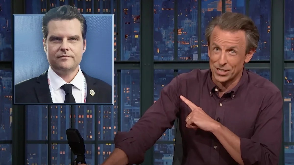 Seth Meyers Scolds RNC Official for Calling Matt Gaetz an ‘Asshole’: ‘Would You Tell the Sun Not to Shine?!’ | Video