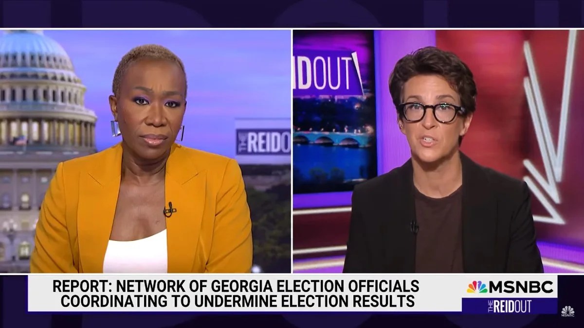 Joy Reid and Rachel Maddow on MSNBC