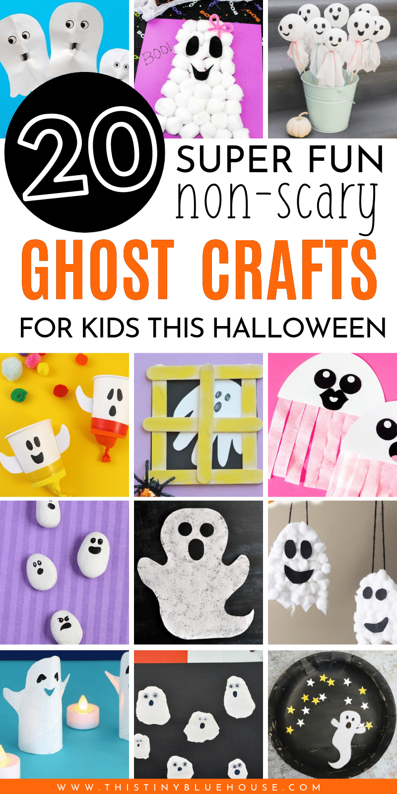 20 Best Popular Non Scary Halloween Ghost Crafts For Kids This Tiny Blue House