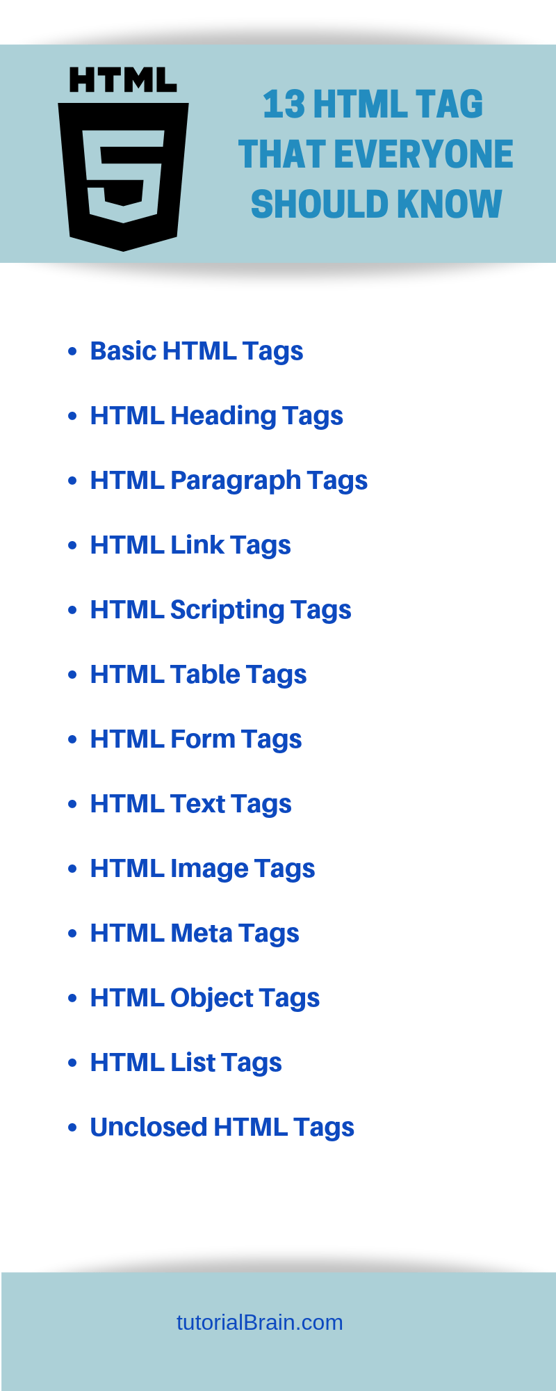 Html Tags List Of All Html Tags With Examples Tutorialbrain