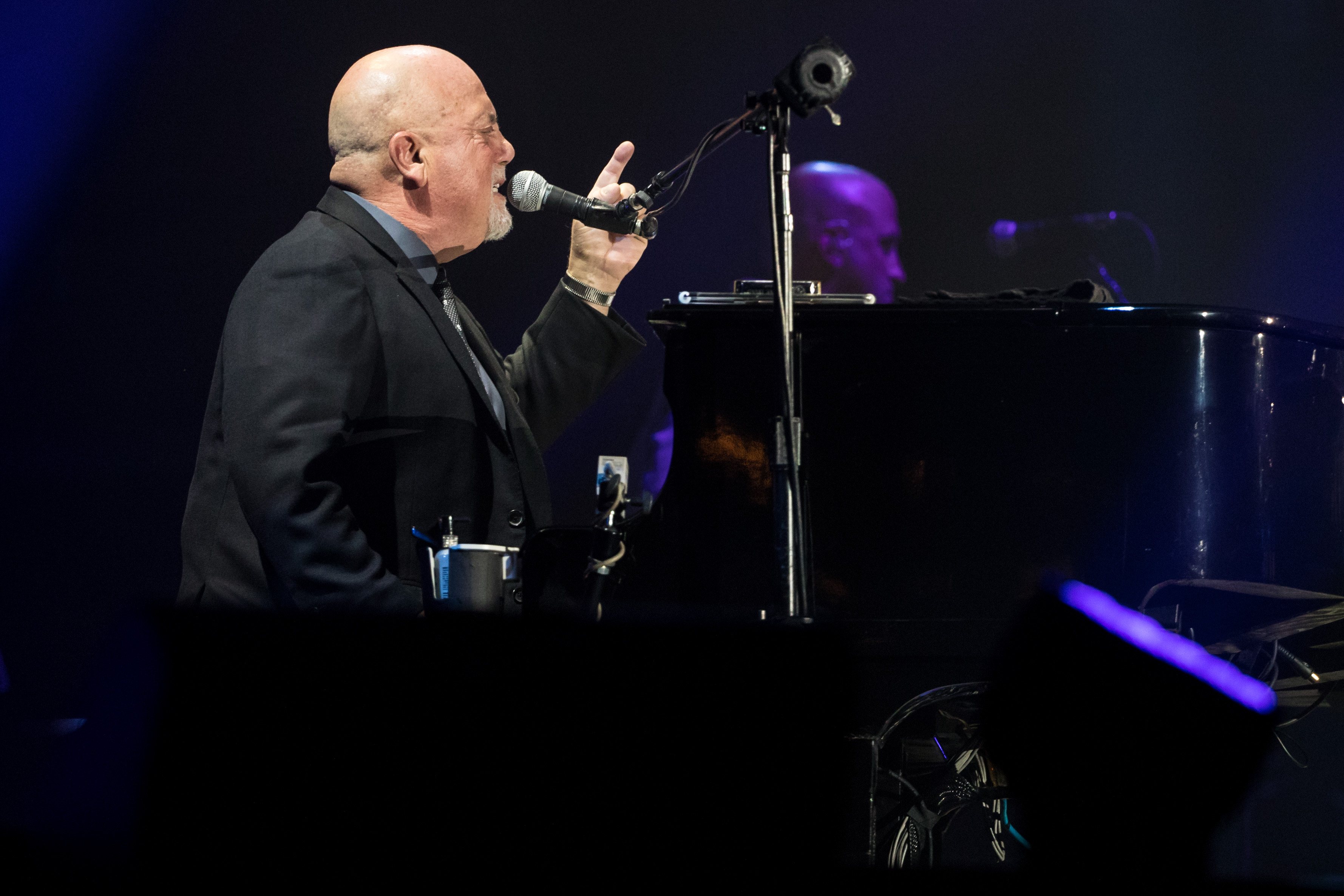 Billy Joel at his piano. 