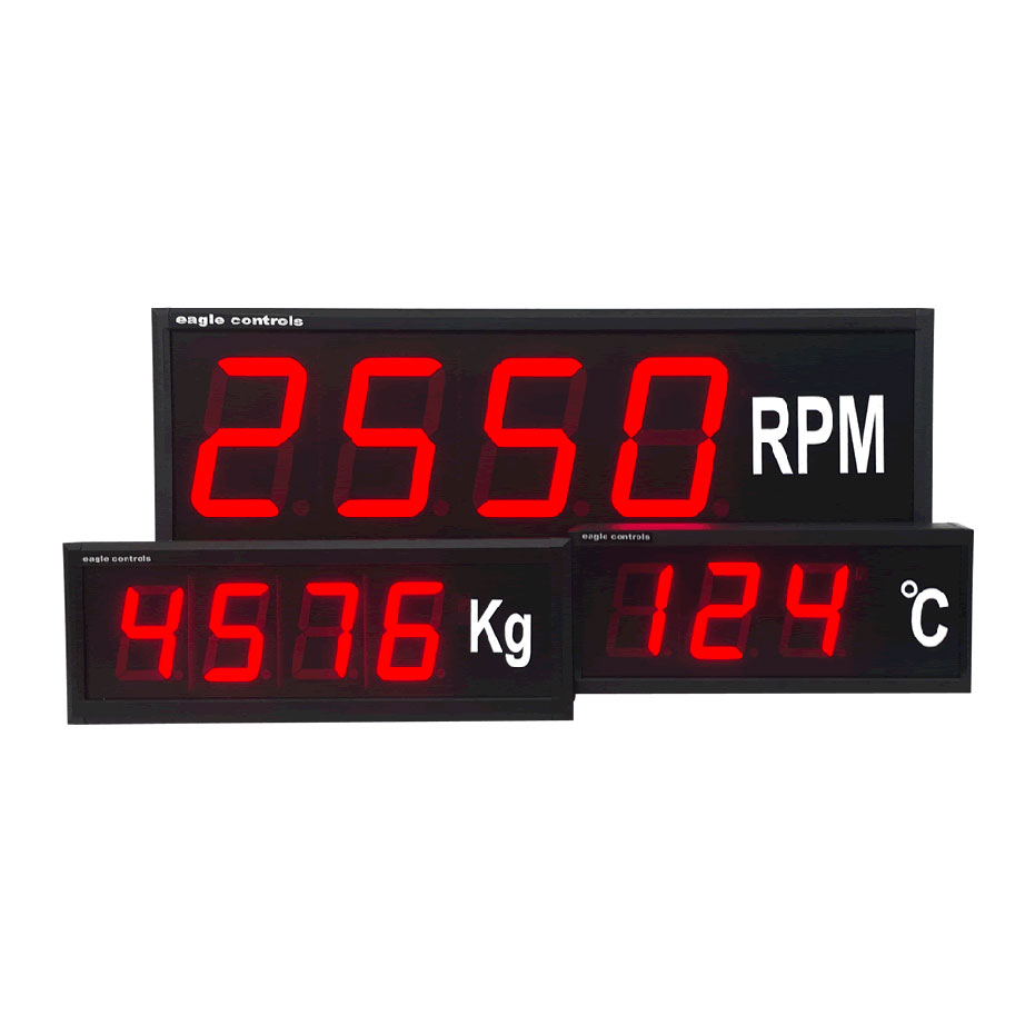 MAGNA Temperature Input Large Digit Displays,Choice of 2-1/4, 4, 6 or 8  digit heights, 4 digits.