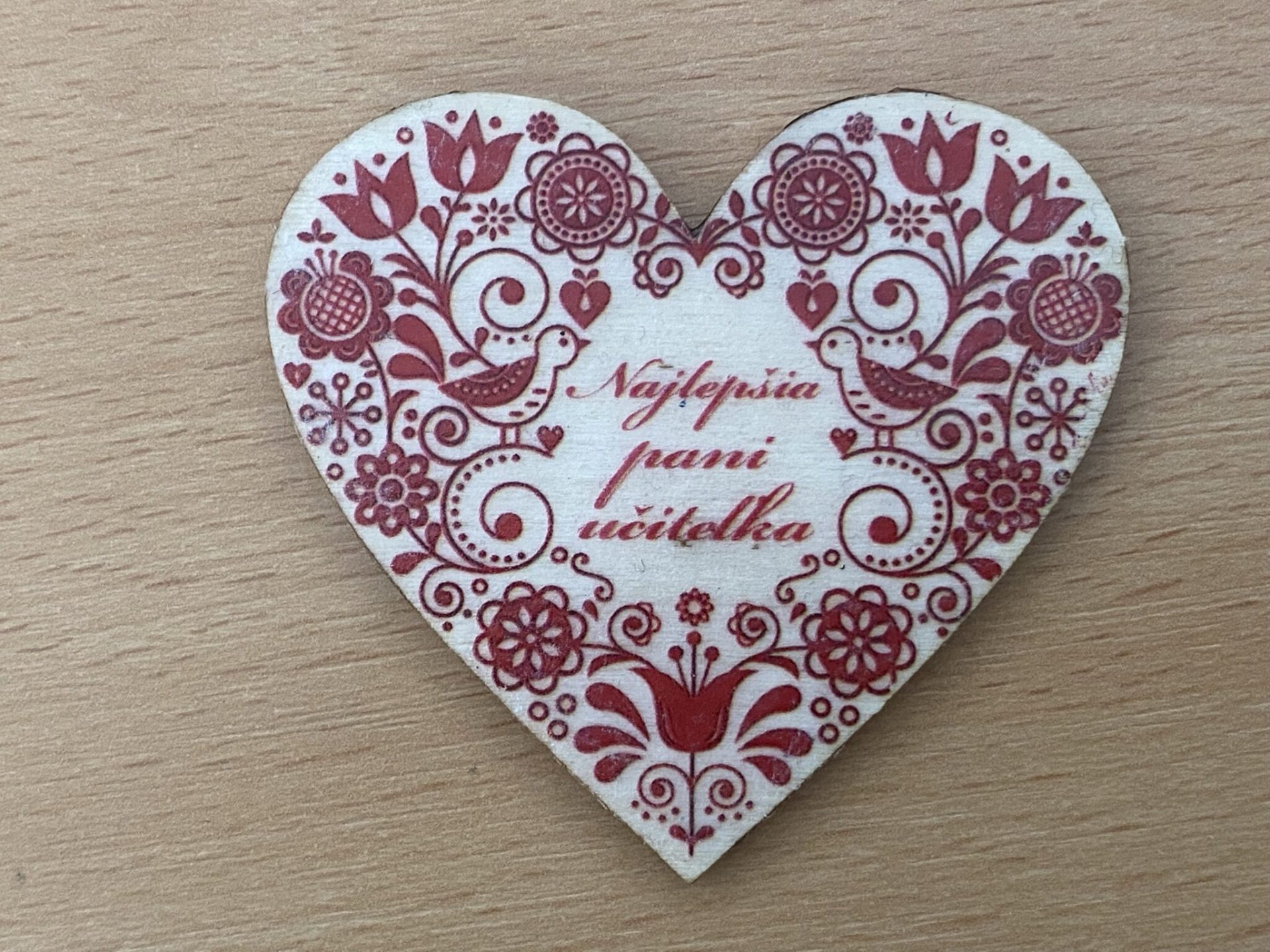 drevena magnetka najlepsia pani ucitelka