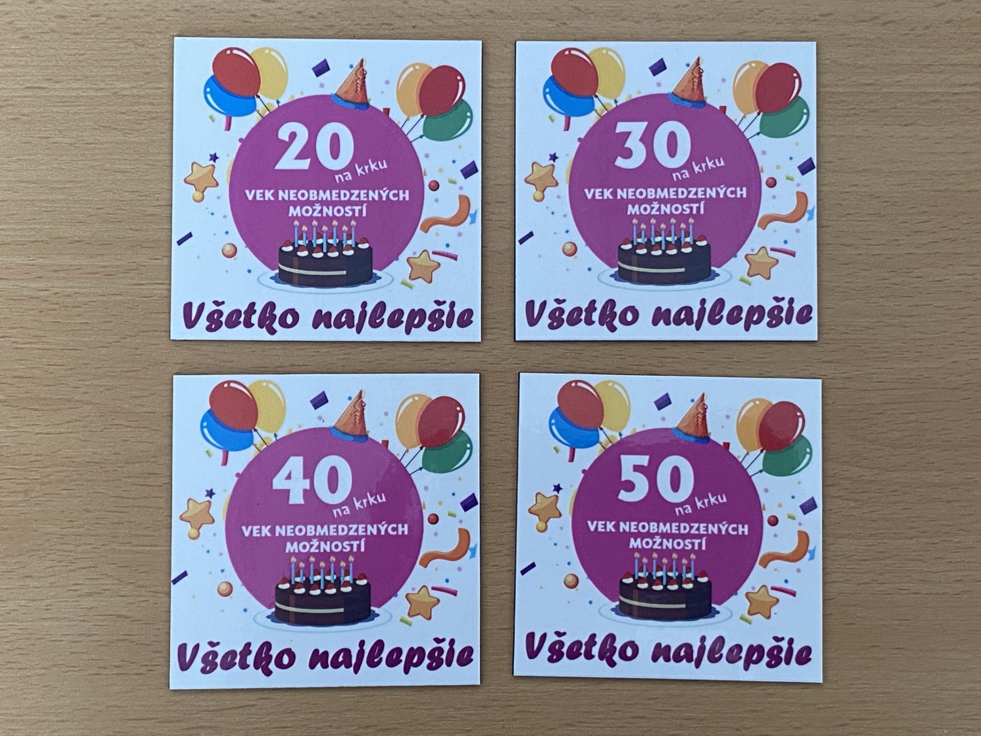 magnetka k narodeninam, ruzova