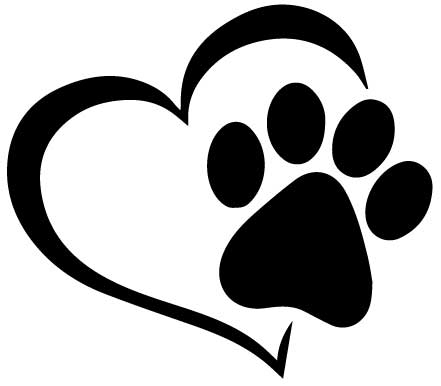 Samolepka na auto psia labka v srdci