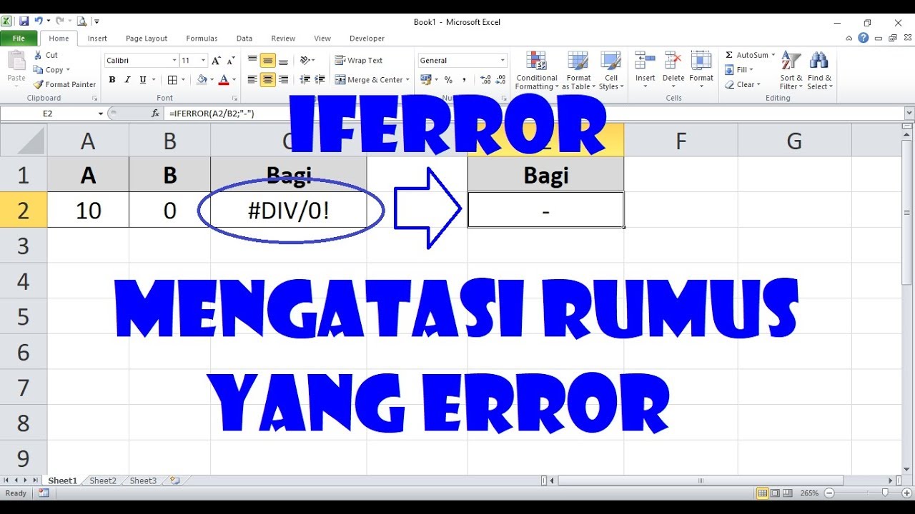 Rumus Excel Iferror Contoh Dan Cara Menggunakan Fungsi Iferror Di