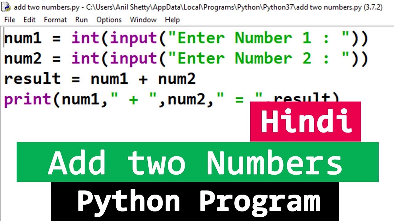 How To Add Numbers In Python