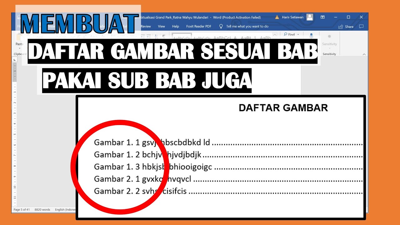 Cara Membuat Daftar Gambar Otomatis Sesuai Bab Dan Subbab Nya Youtube