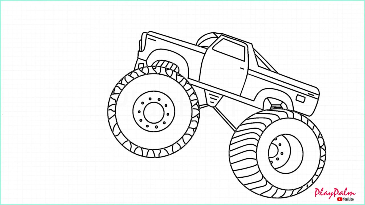 How To Draw A Simple Monster Truck Easy Drawing Ideas Youtube – Otosection