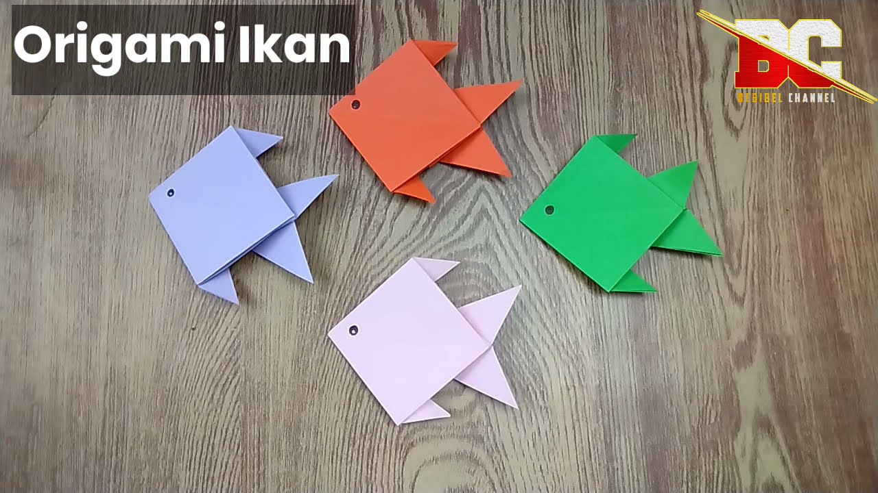 Cara Membuat Kolase Ikan Dari Kertas Origami Origami Ikan Origami Fish