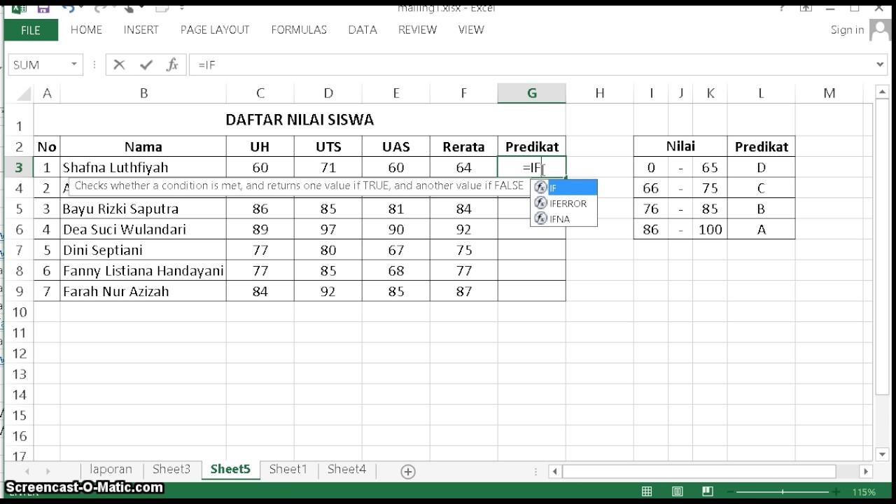 Cara Membuat Data Pribadi Siswa Dengan Rumus Excel Hongkoong – Otosection