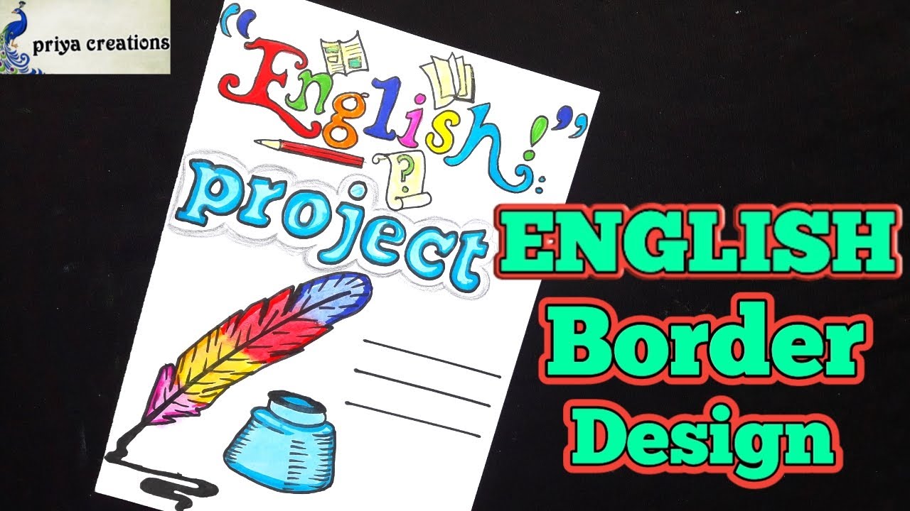 English Front Page Border Design English Project Cover Page Design