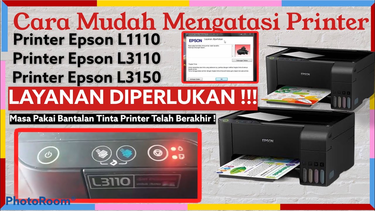 Cara Reset Printer Epson L3110 Masa Pakai Bantalan Tinta Printer