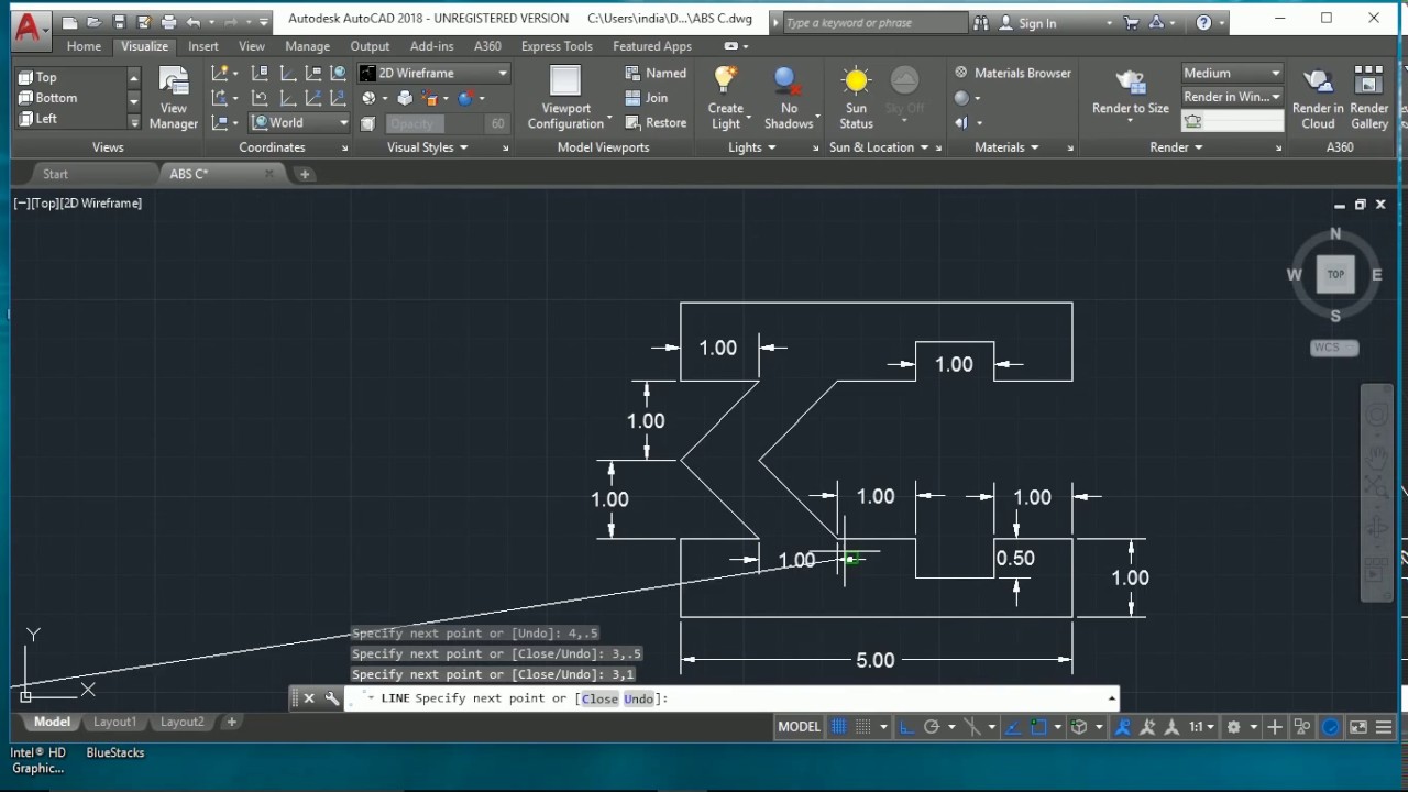 Autocad draw line with coordinates otosection