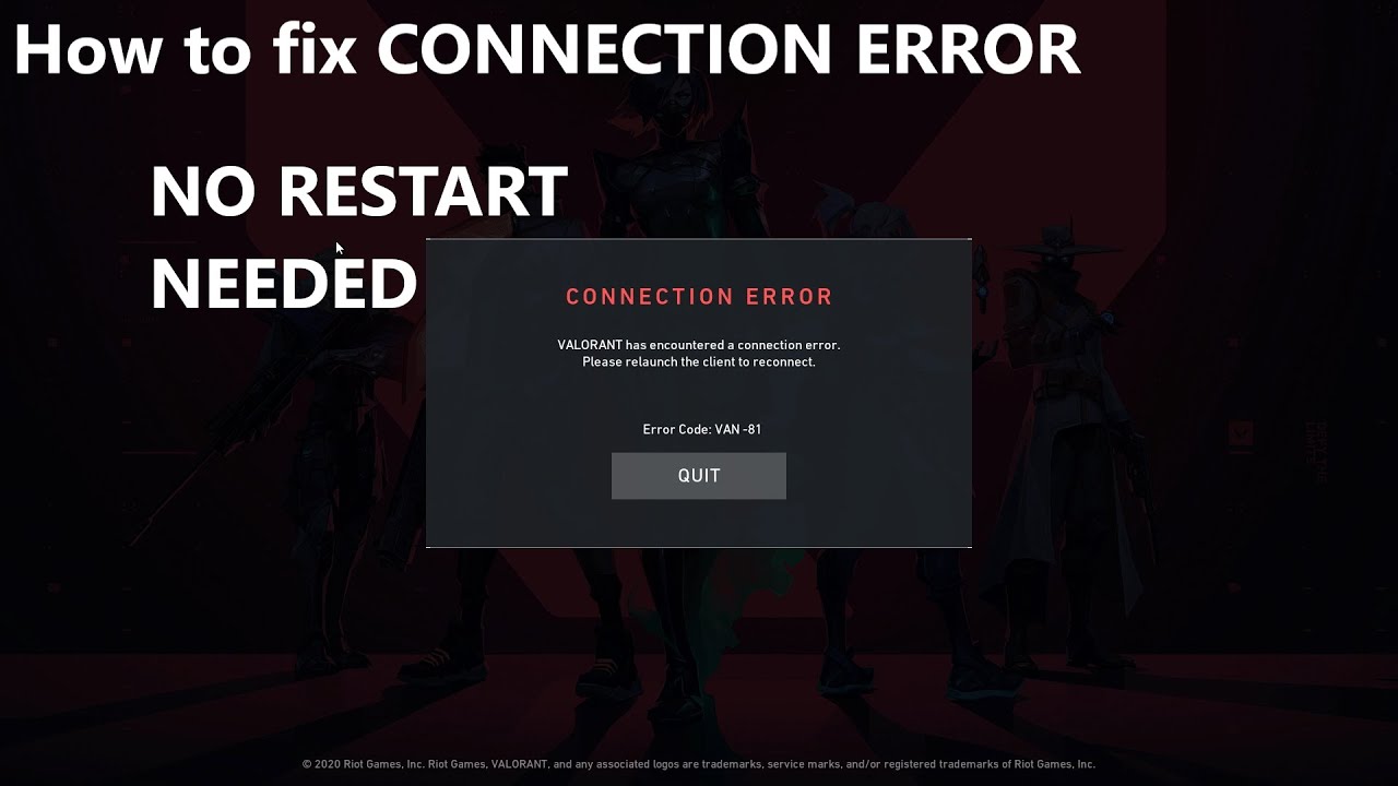 How To Fix Valorant Connection Error Code 0 Valorant Error Van 0 Fix