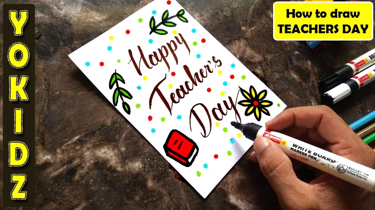 How To Draw Teachers Day Special Drawing Easy Happy Teachers Day Card