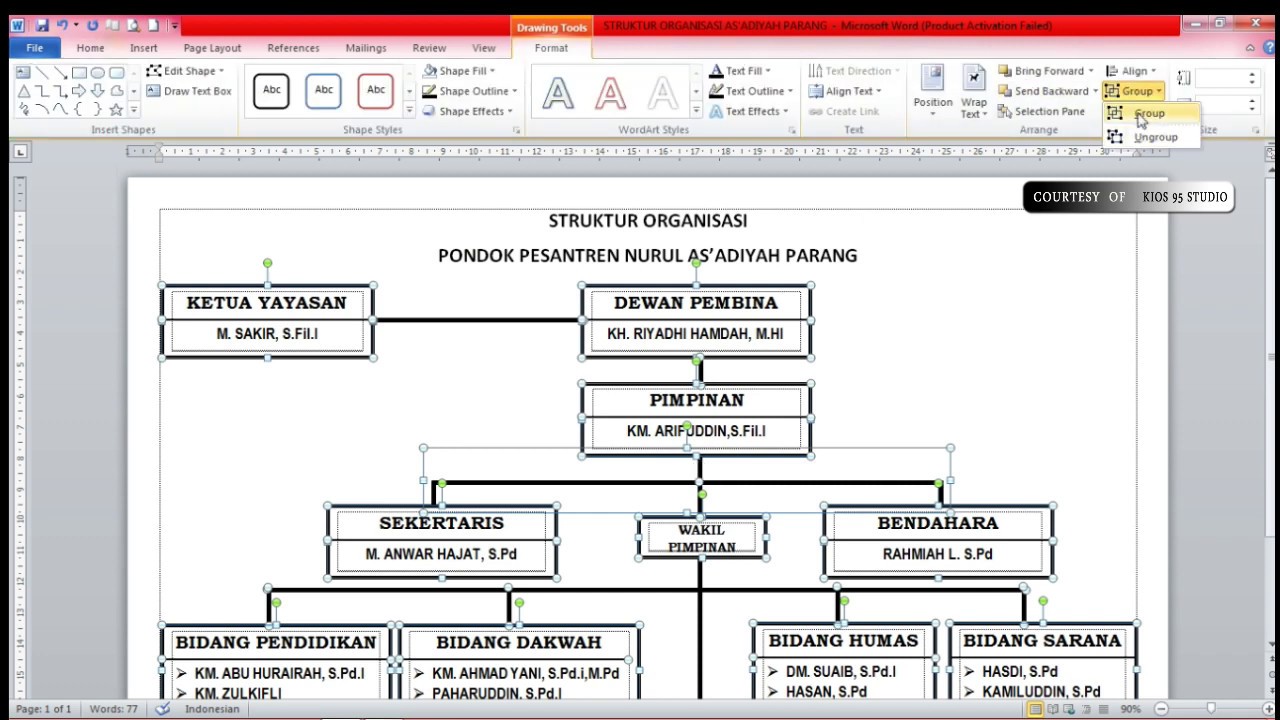 Cara Membuat Bagrond Struktur Organisasi Di Excel