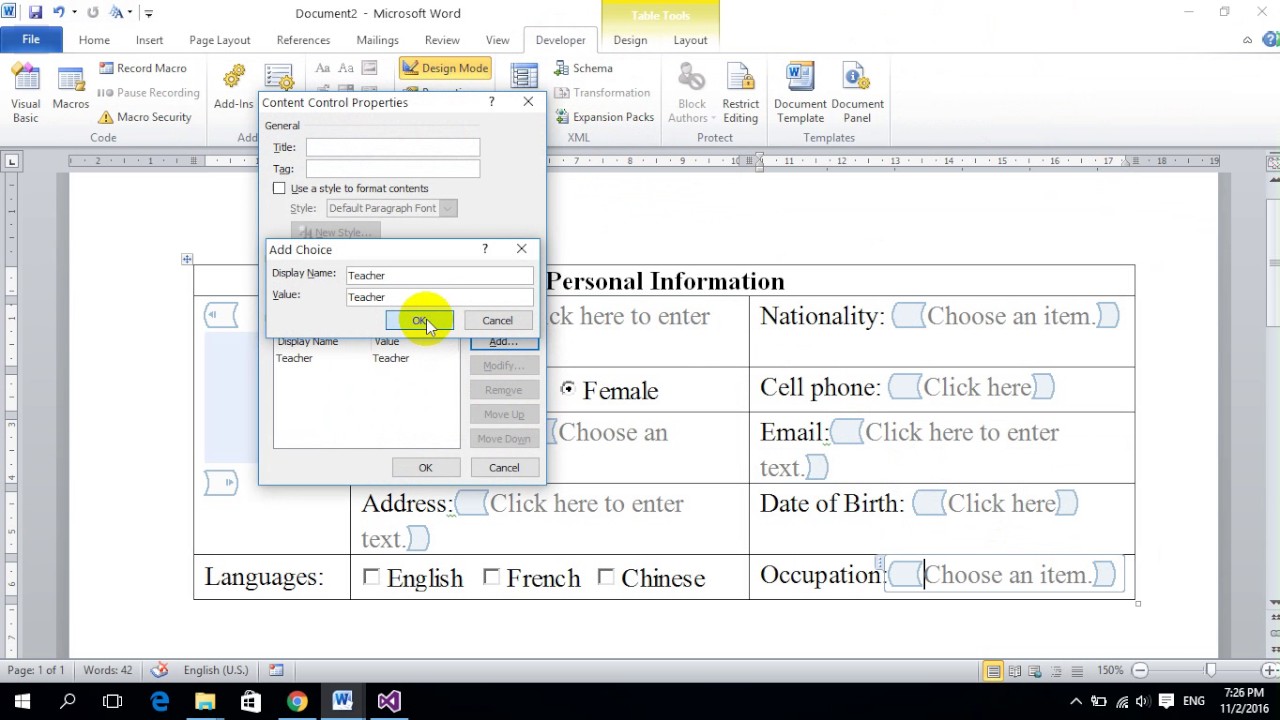 How To Create Fillable Form In Ms Word 2013 Otosection