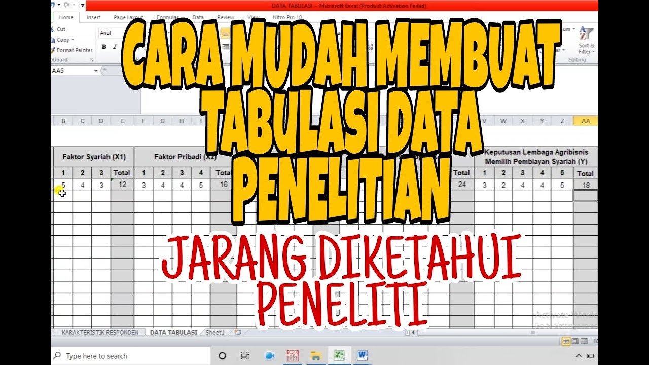 Cara Membuat Tabulasi Di Excel