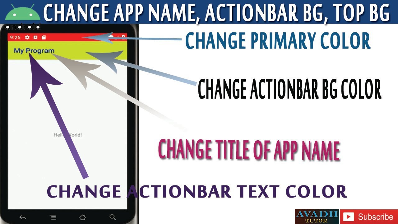 how-to-change-action-bar-text-color-in-android-studio-change-background