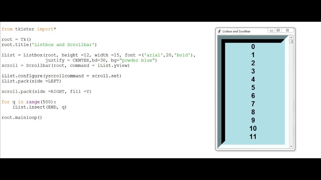 Python using tkinter listbox part 1 otosection