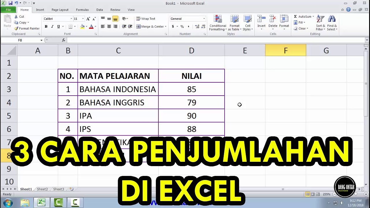 Cara Menggunakan Rumus Penjumlahan Di Excel Otosection