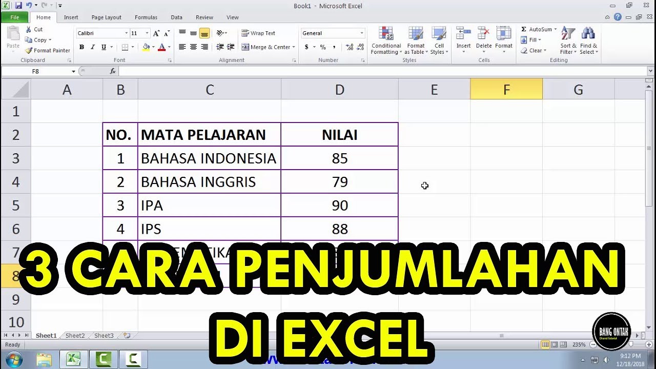 Cara Membuat Rumus Di Excel Penjumlahan Tutorial Lengkap – Otosection