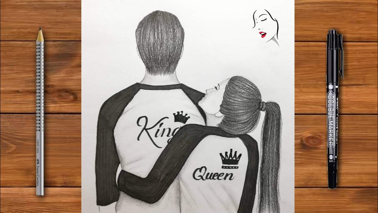 How To Draw Romantic Couple With Pencil Sketch Step By Step