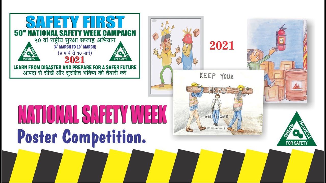 National Safety Week Day 2021 Poster Drawing Competition I Drawing