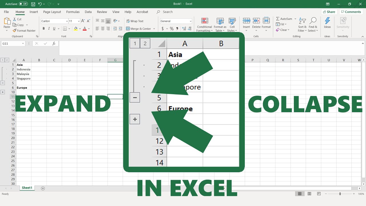 Howto Create Expand Collapse In Excel Otosection